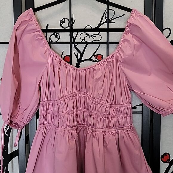 STAUD Faye Puff Sleeve Mini Dress Size XL - Picture 4 of 10